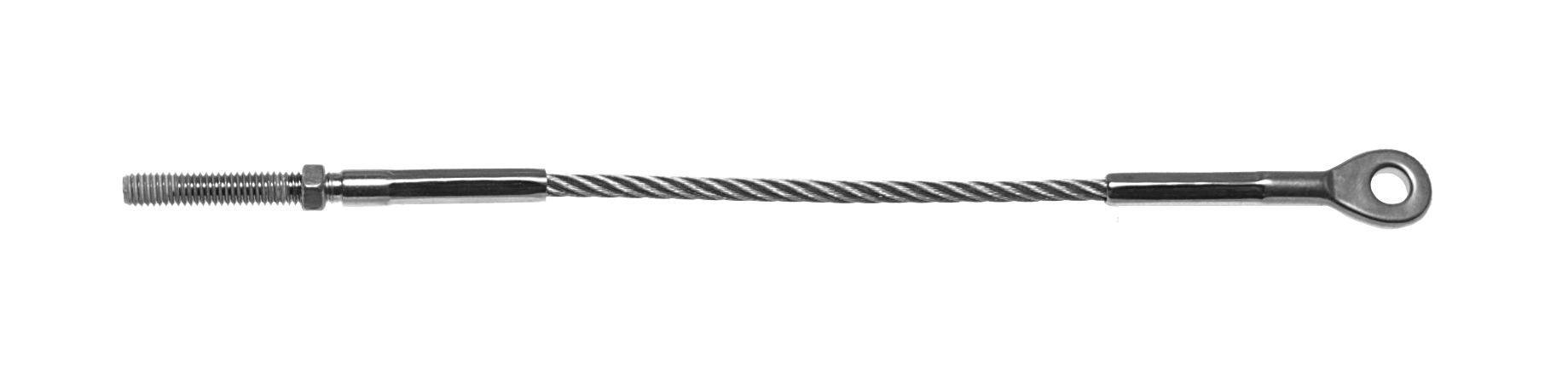Drahtseil 7x19, 4mm, Auge/Außengewindeterminal (Rechtsgewinde)